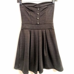 Navy Strapless Skater Dress